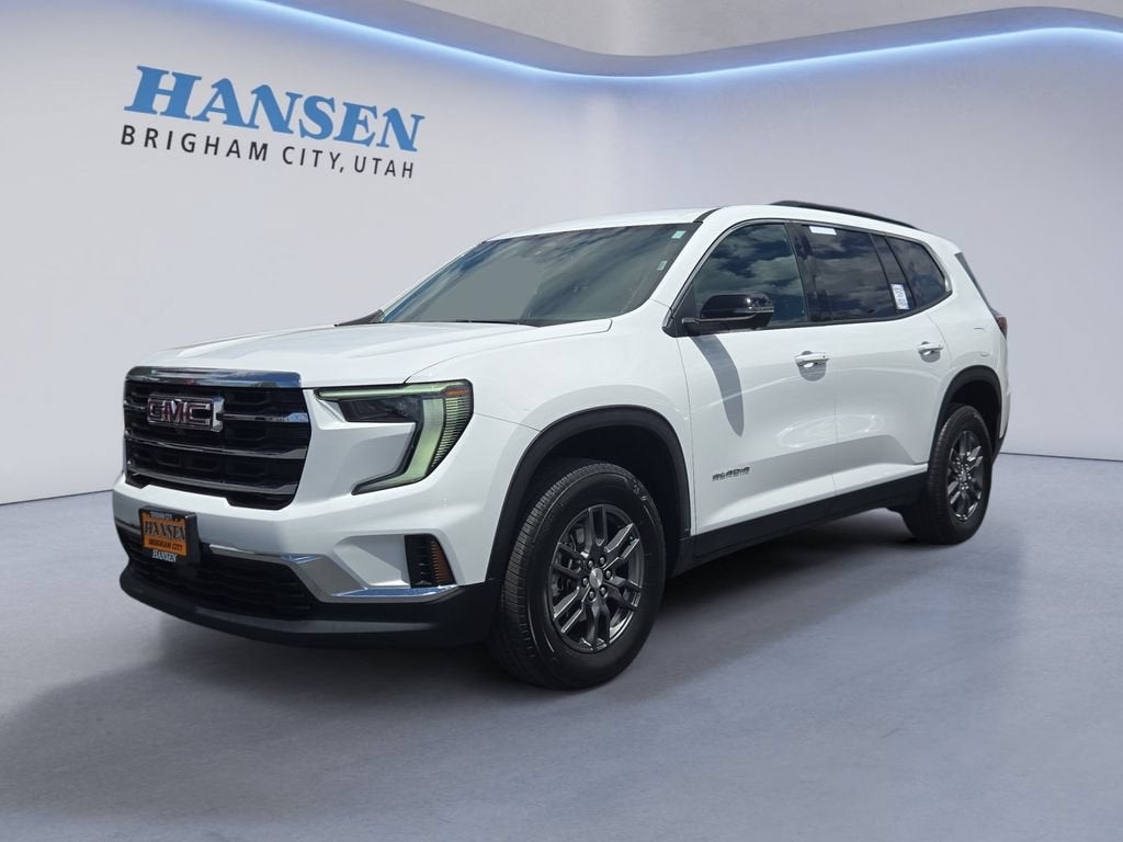 2025 GMC Acadia Elevation in Summit White — front three-quarter view