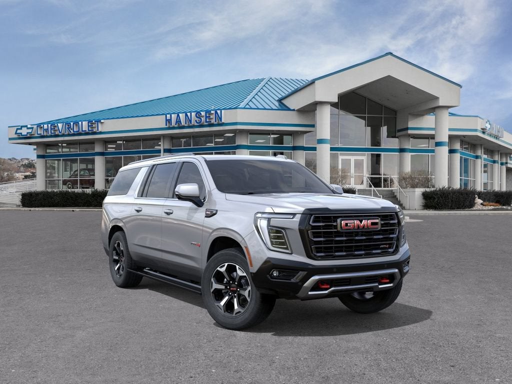 2026 GMC Yukon XL AT4 Ultimate in Sterling Metallic — front three-quarter view