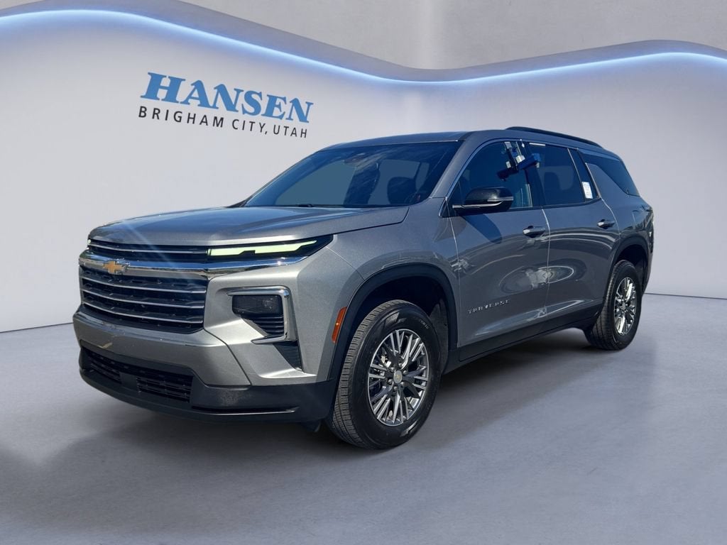 2025 Chevrolet Traverse LT in Sterling Gray Metallic — front three-quarter view