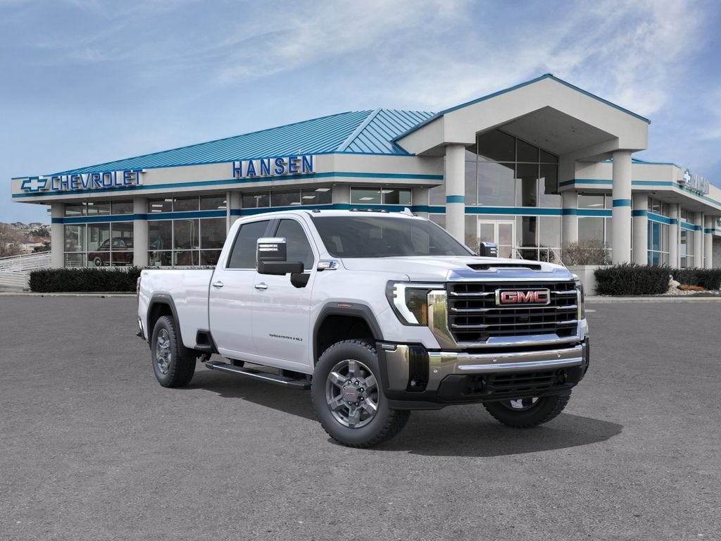 2026 GMC Sierra 3500 HD SLT in Summit White — front three-quarter view