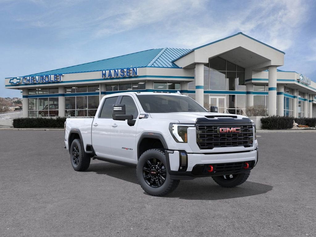 2026 GMC Sierra 3500 HD AT4 in Summit White — front three-quarter view