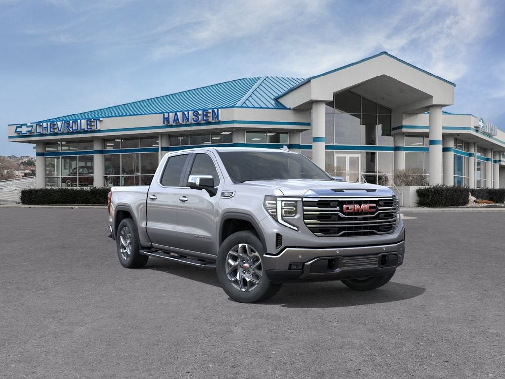 2026 GMC Sierra 1500 SLT in Sterling Metallic — front three-quarter view