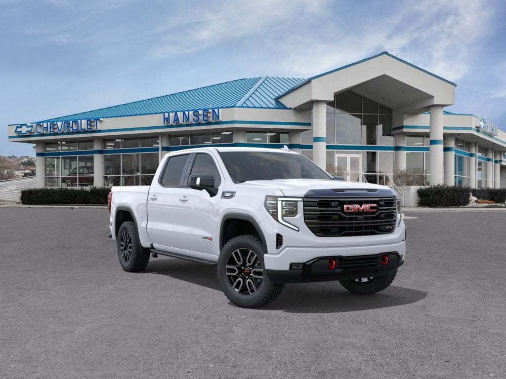 2026 GMC Sierra 1500 AT4 in Summit White — front three-quarter view