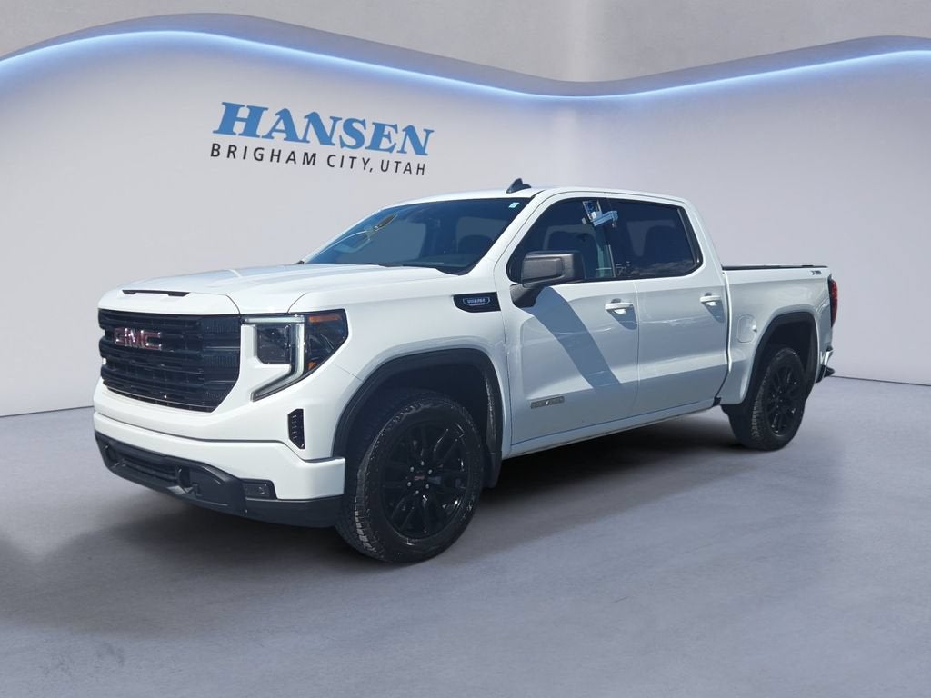 2025 GMC Sierra 1500 Elevation in Summit White — front three-quarter view
