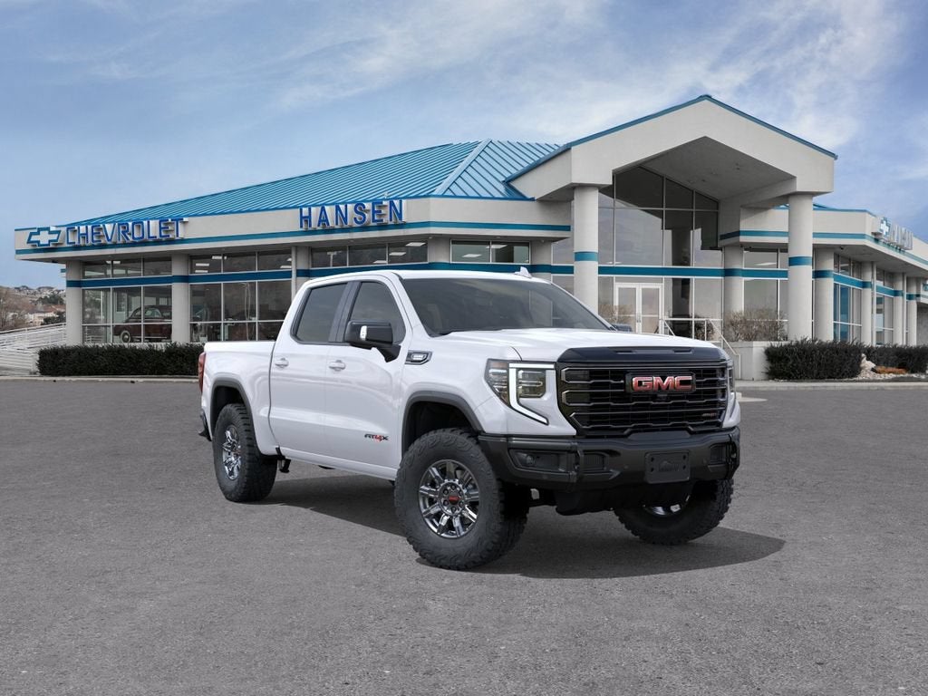 2026 GMC Sierra 1500 AT4X in Summit White — front three-quarter view